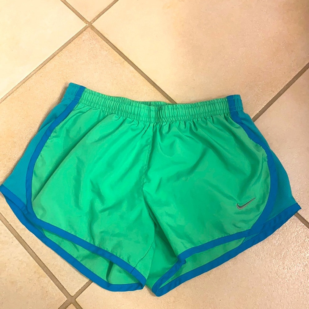 Green and blue Nike shorts